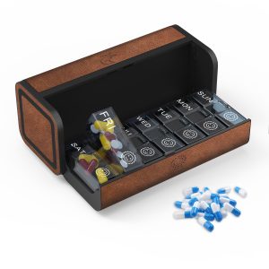 7 Day 2 Time Weekly Pill Organizer(Brown)