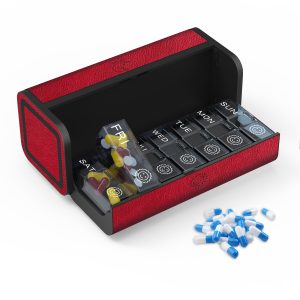 7 Day 2 Time Weekly Pill Organizer(Red)