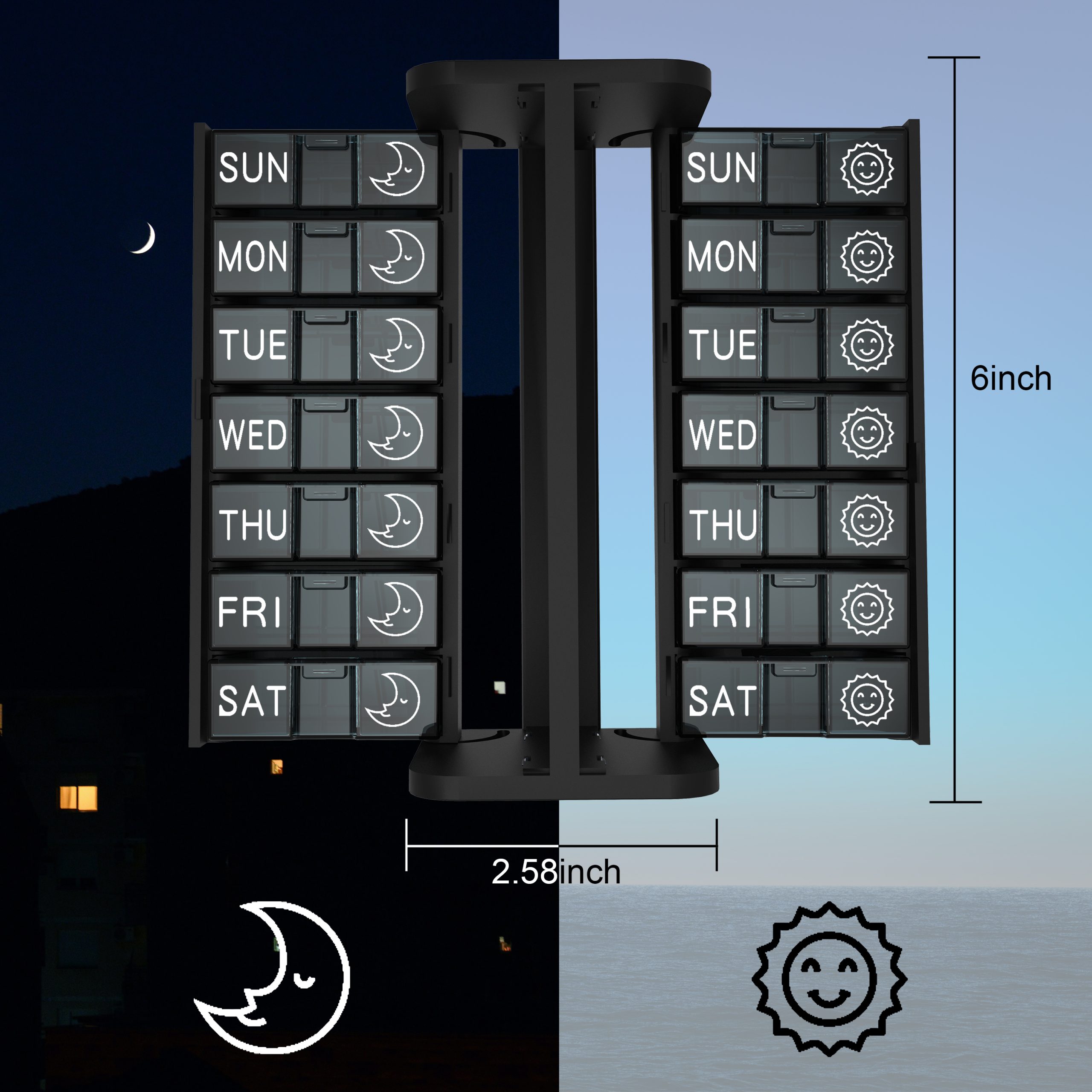 7 Day 2 Time Weekly Pill Organizer(Red and Blue) - Image 4