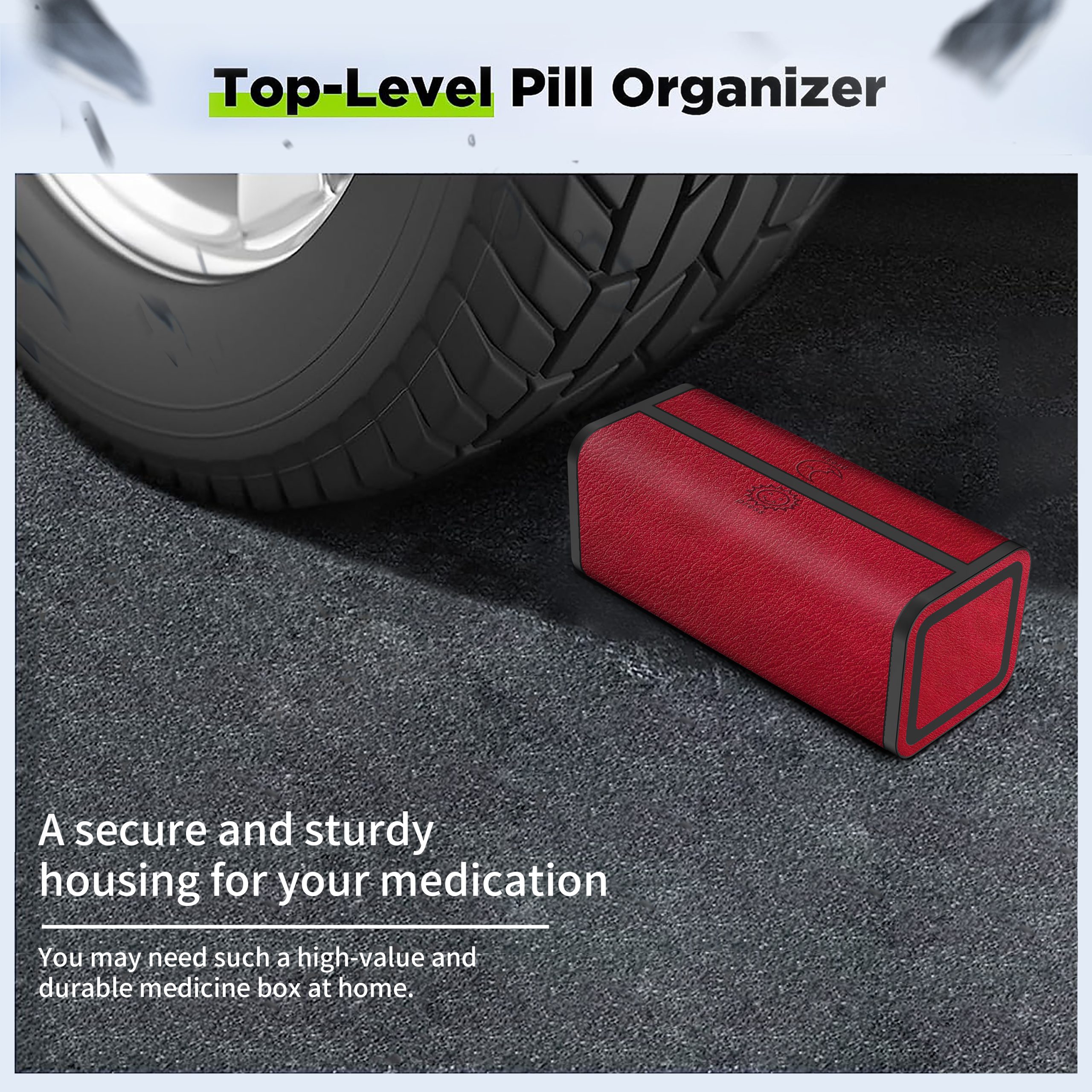 7 Day 2 Time Weekly Pill Organizer(Red) - Image 8