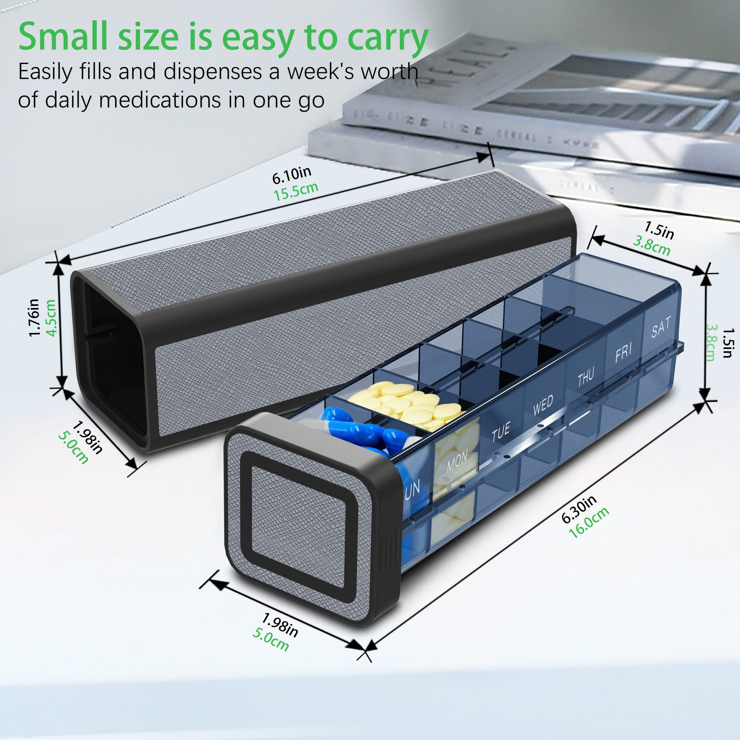 7 Day 1 Time Pill Organizer (Silvery) - Image 5