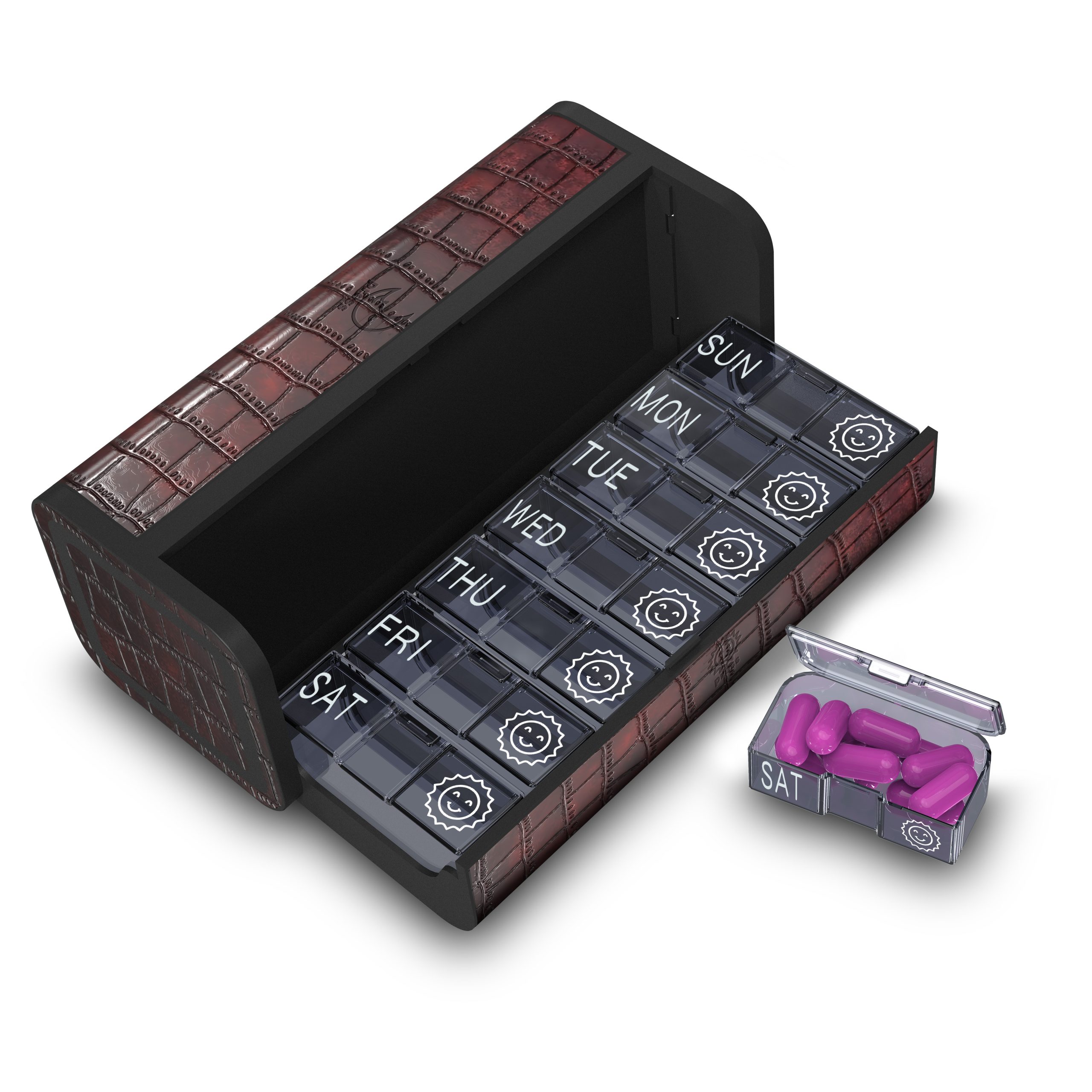 7 Day 2 Time Weekly Pill Organizer( Pink )