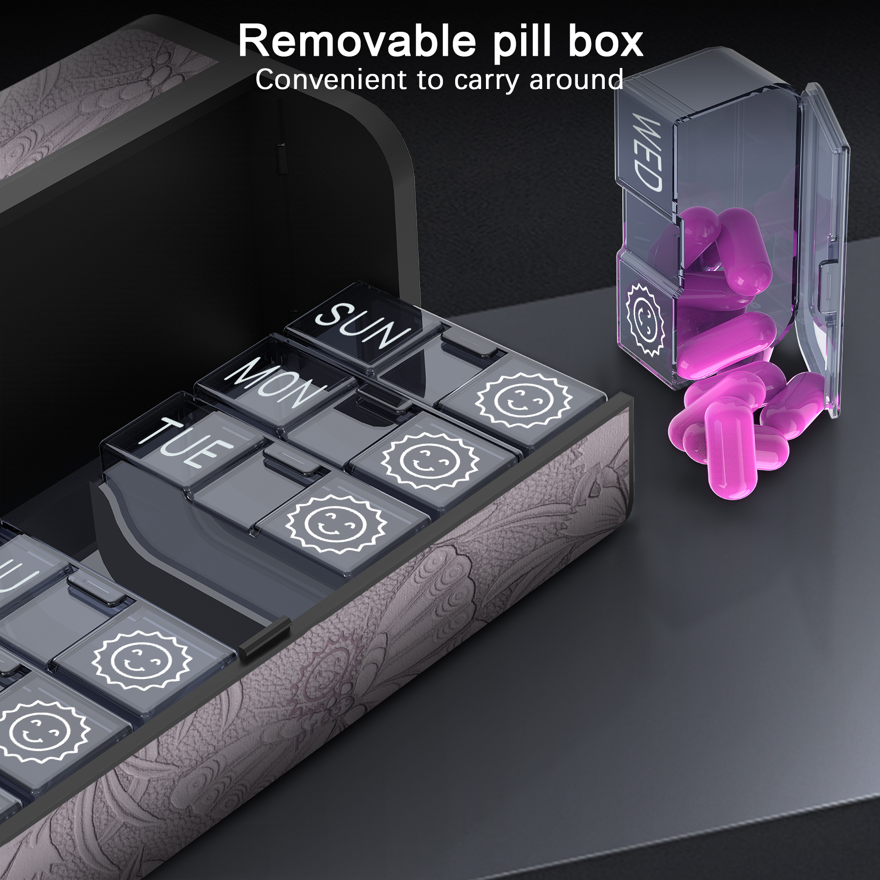 7 Day 2 Time Weekly Pill Organizer(Lilac) - Image 7
