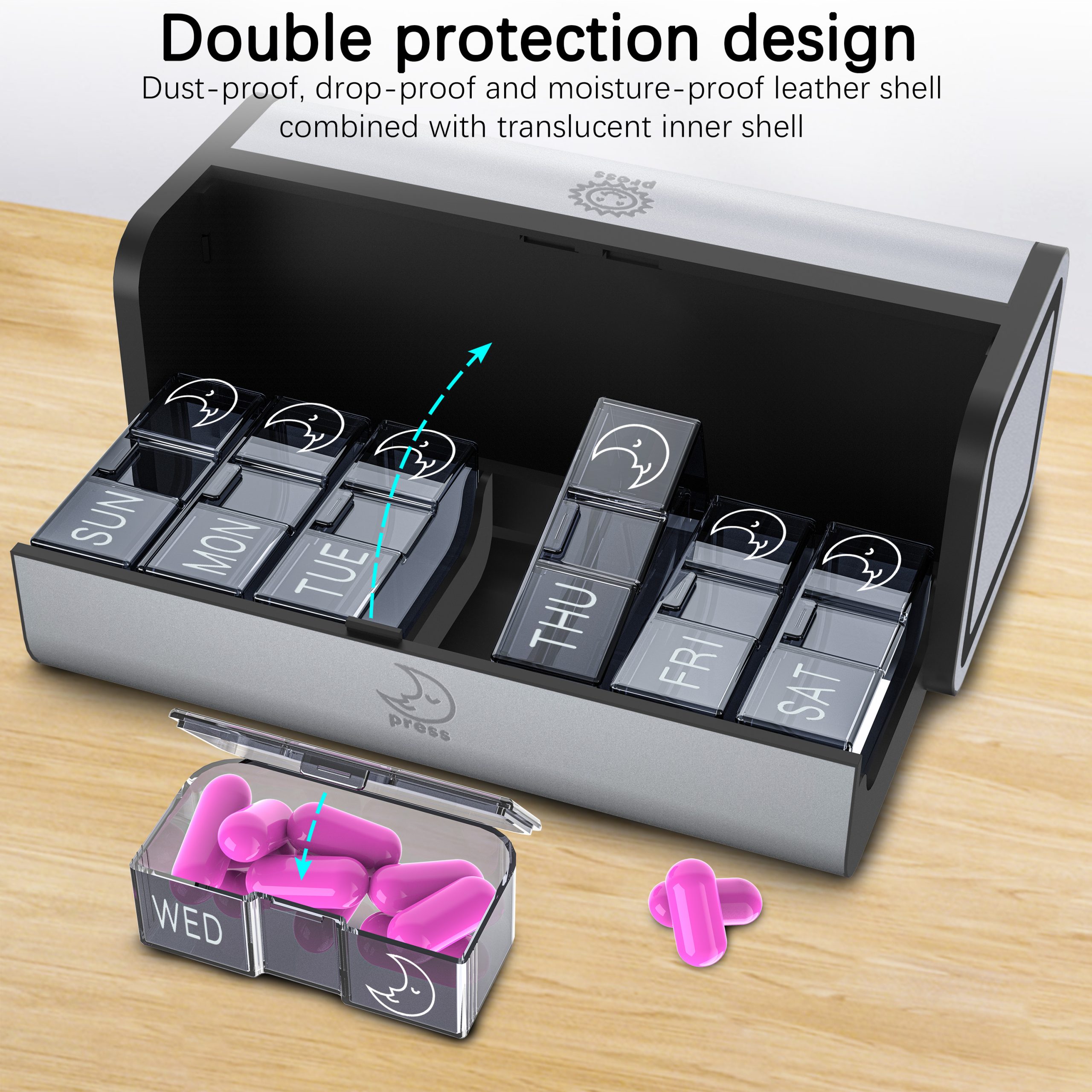 7 Day 2 Time Weekly Pill Organizer(Dilvery) - Image 6