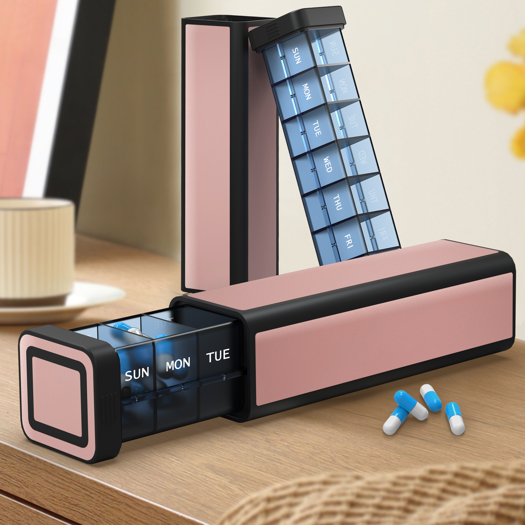 7 Day 1 Time Pill Organizer (Pink) - Image 7