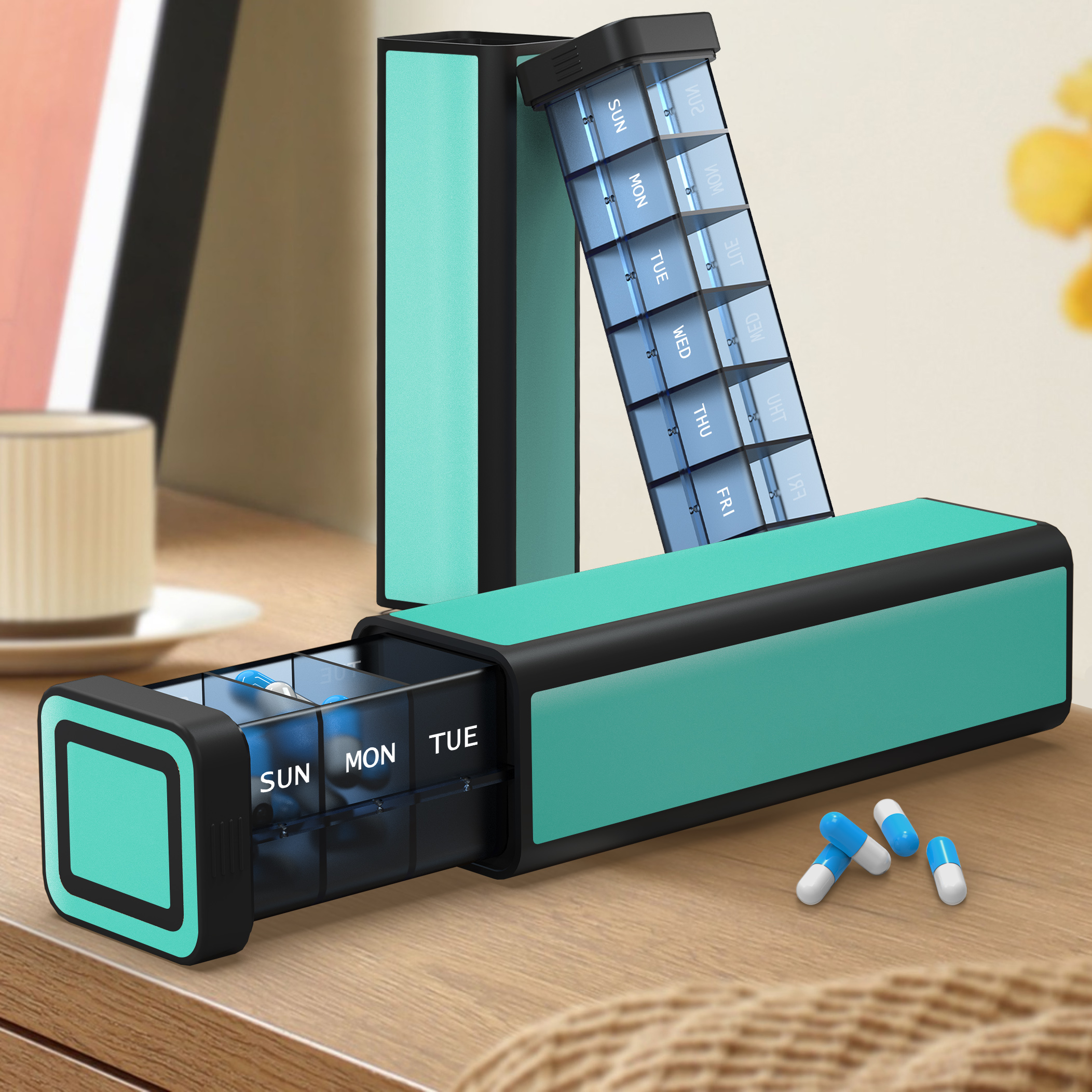 7 Day 1 Time Pill Organizer (Cyan) - Image 8
