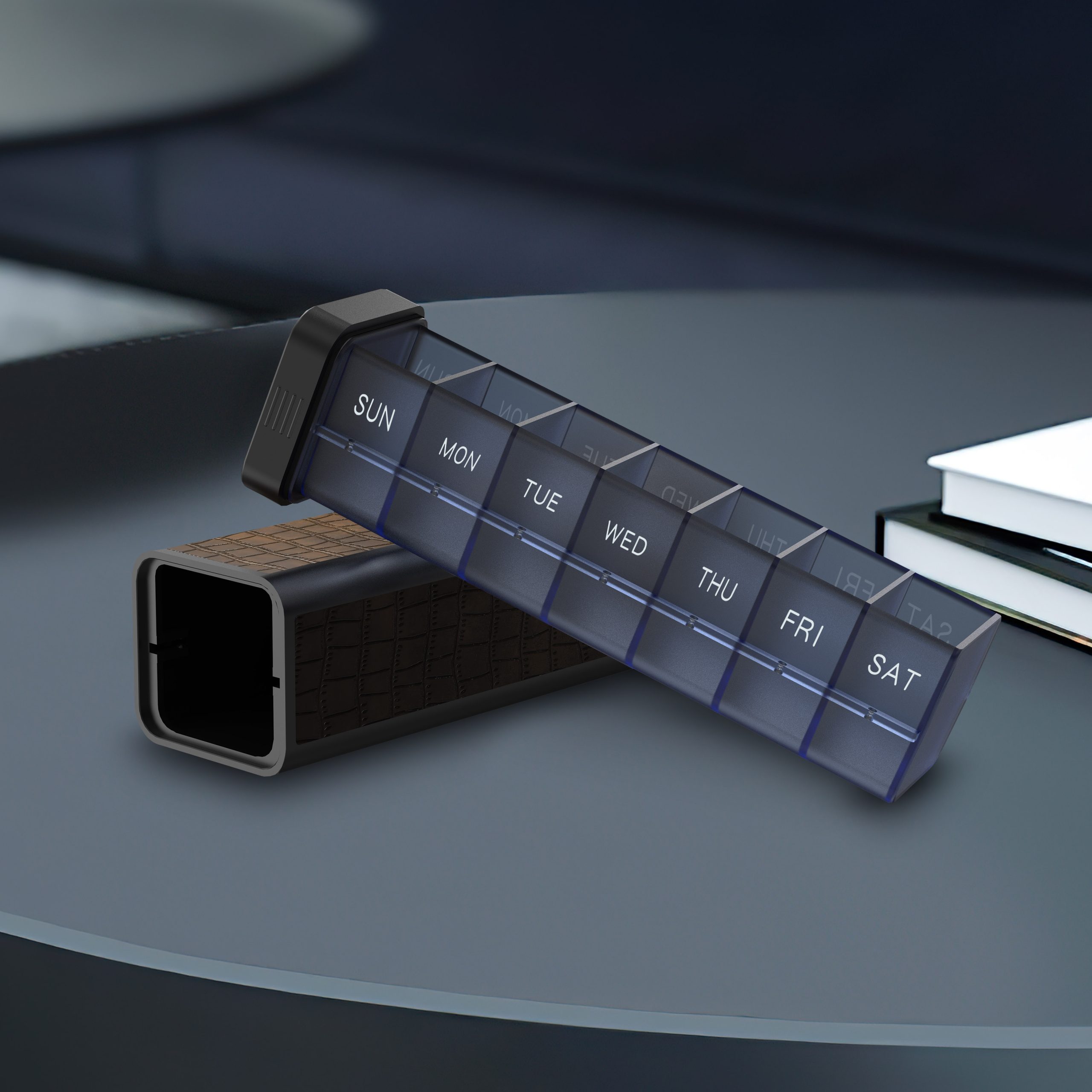 7 Day 1 Time Pill Organizer (Brown) - Image 6