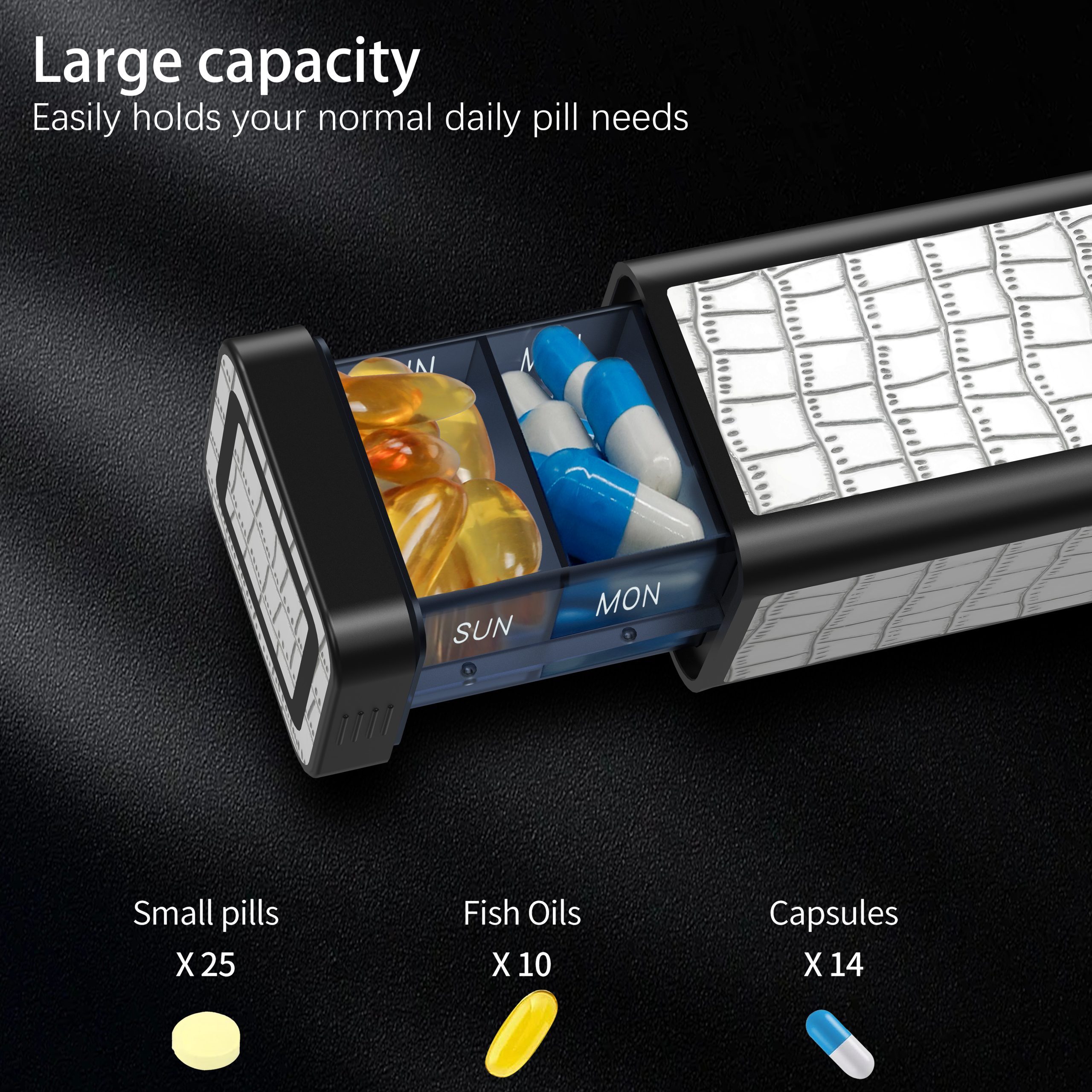 7 Day 1 Time Pill Organizer (Blue) - Image 2