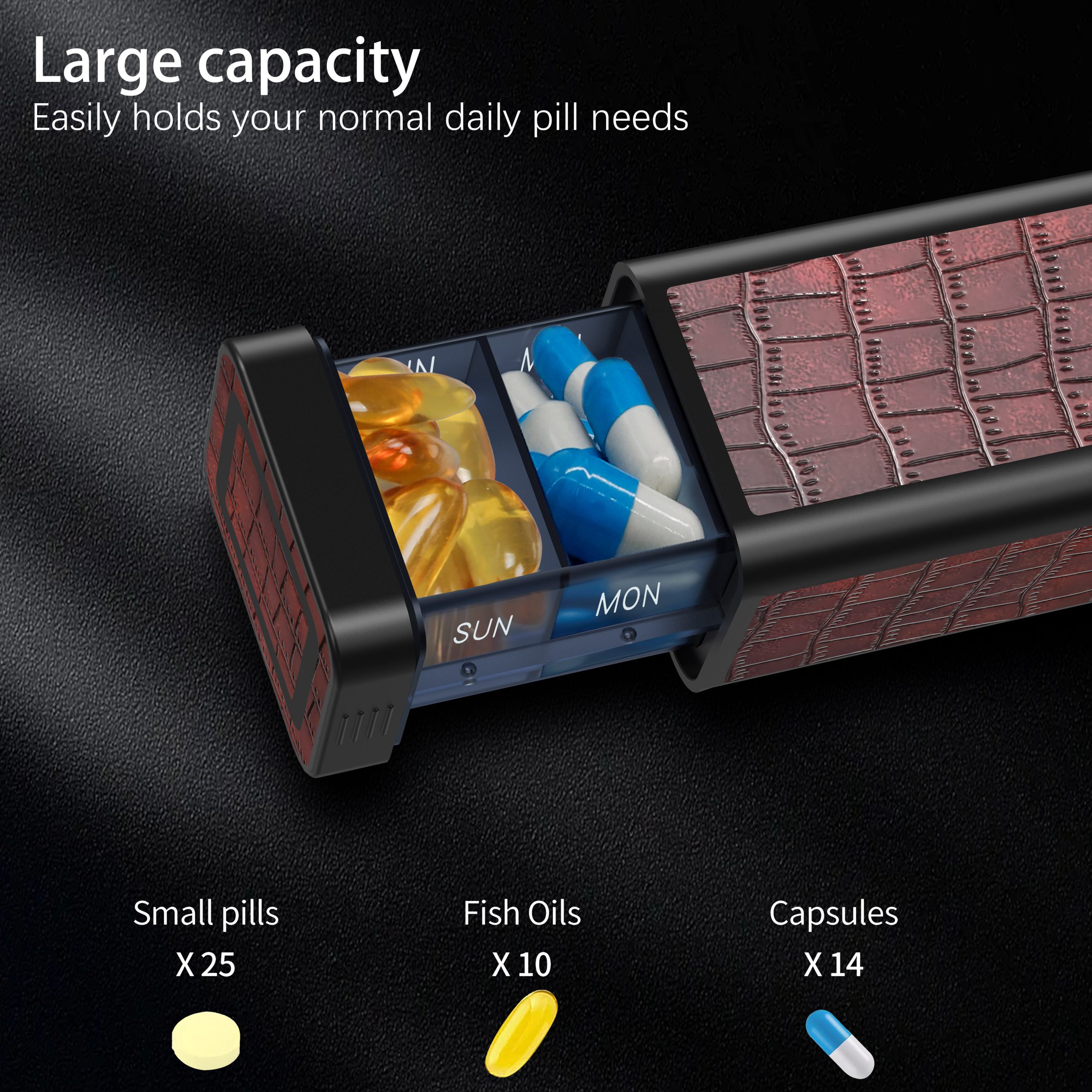 7 Day 1 Time Pill Organizer (Pink) - Image 2