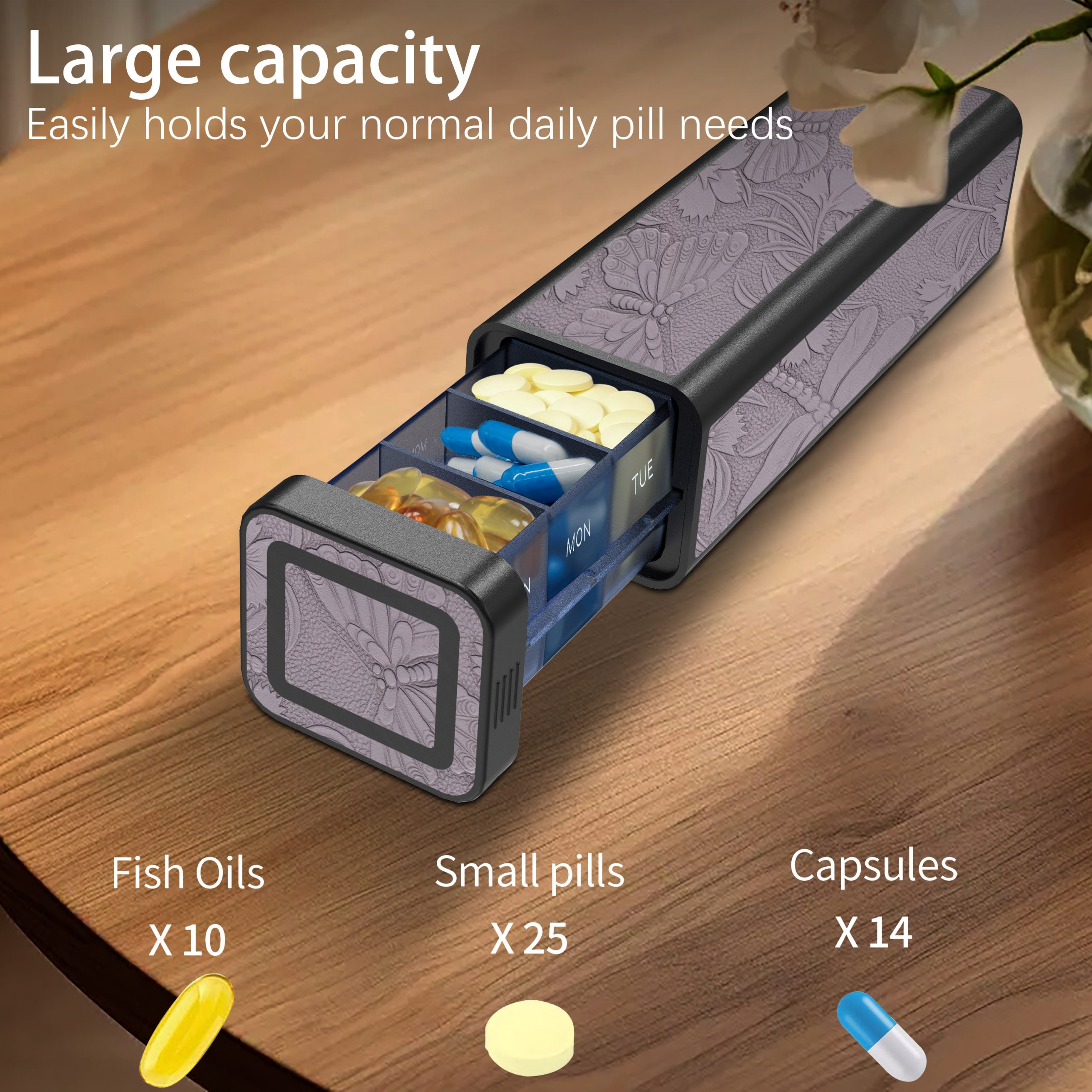 7 Day 1 Time Pill Organizer (Lilac) - Image 2