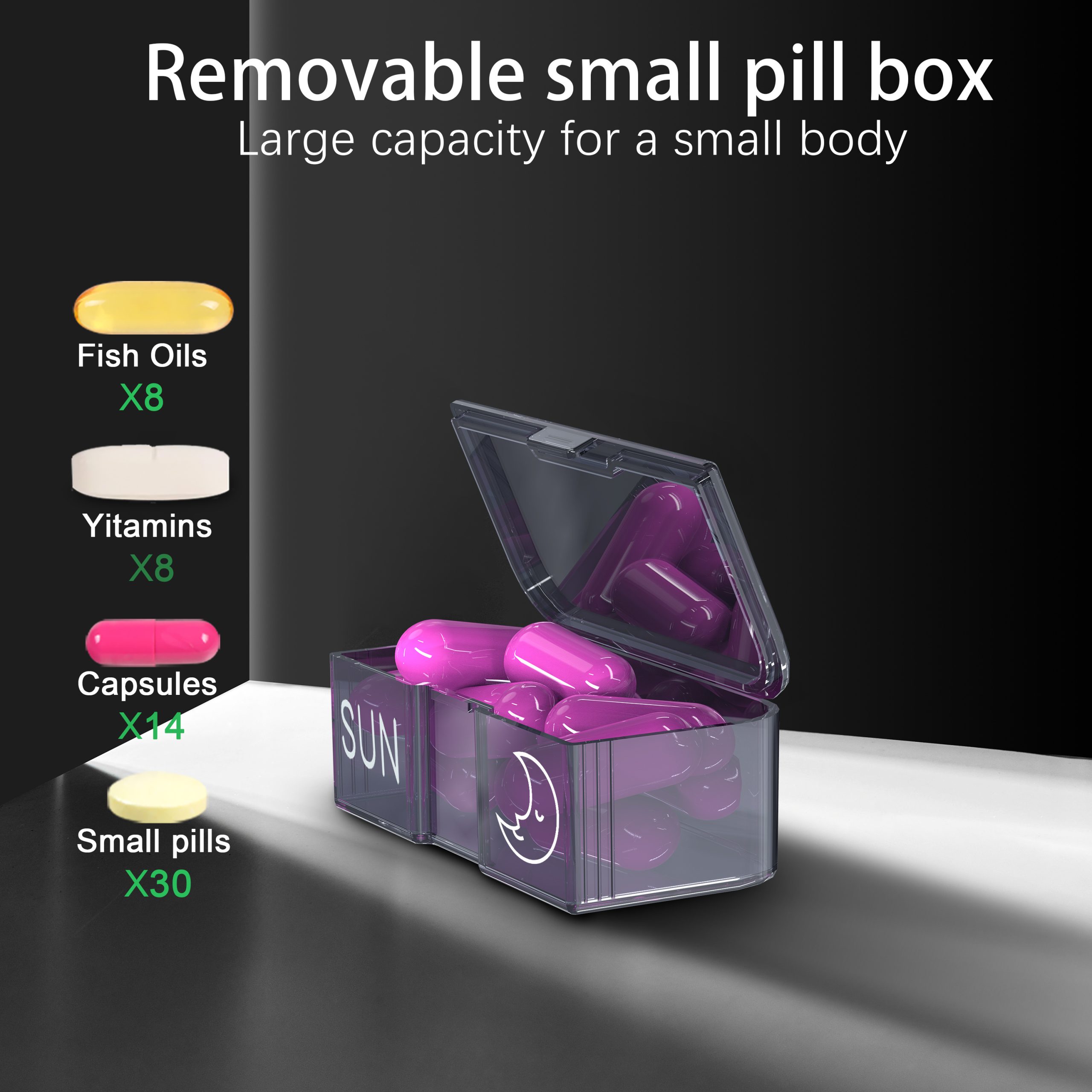 7 Day 2 Time Weekly Pill Organizer(Brown ) - Image 8