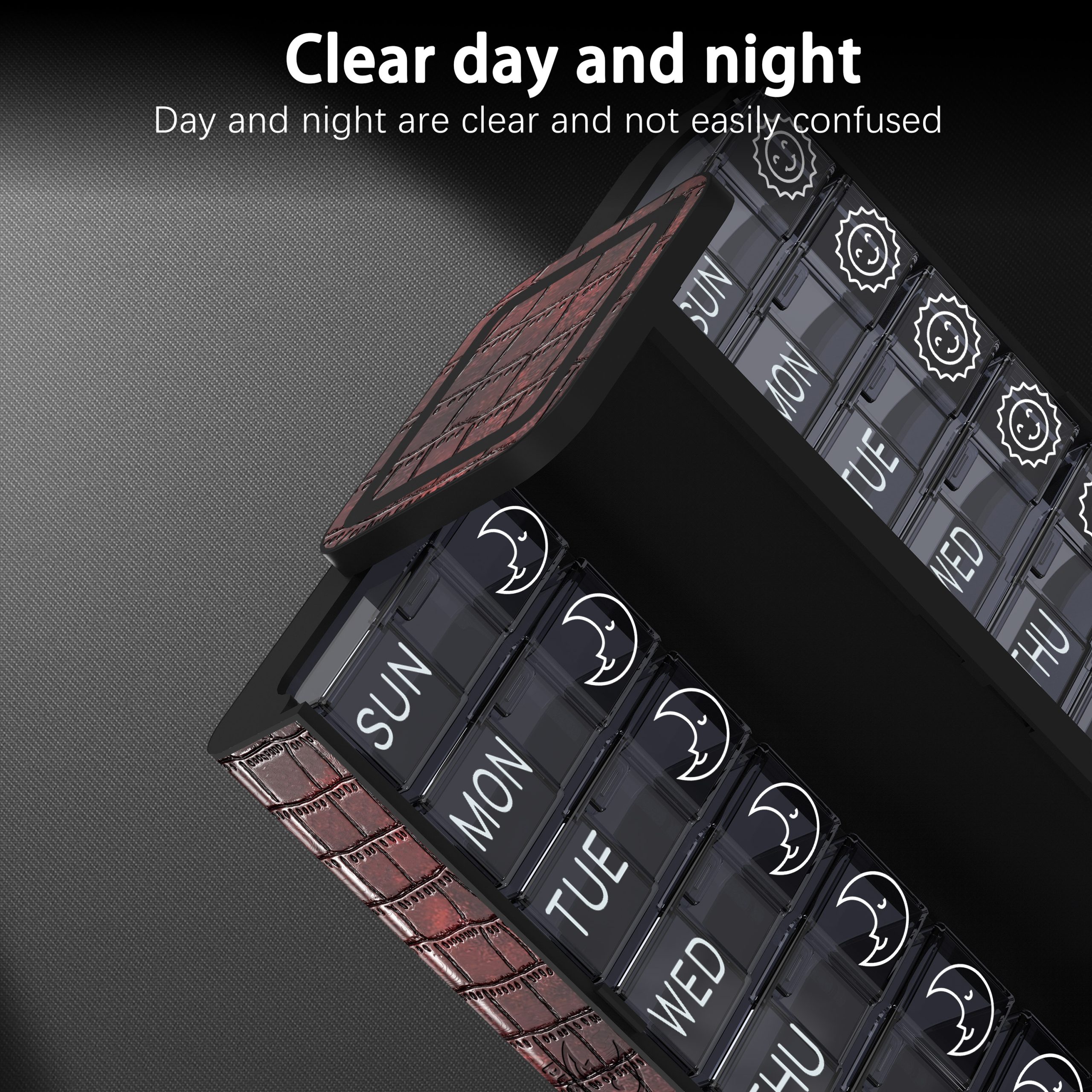 7 Day 2 Time Weekly Pill Organizer( Pink ) - Image 4