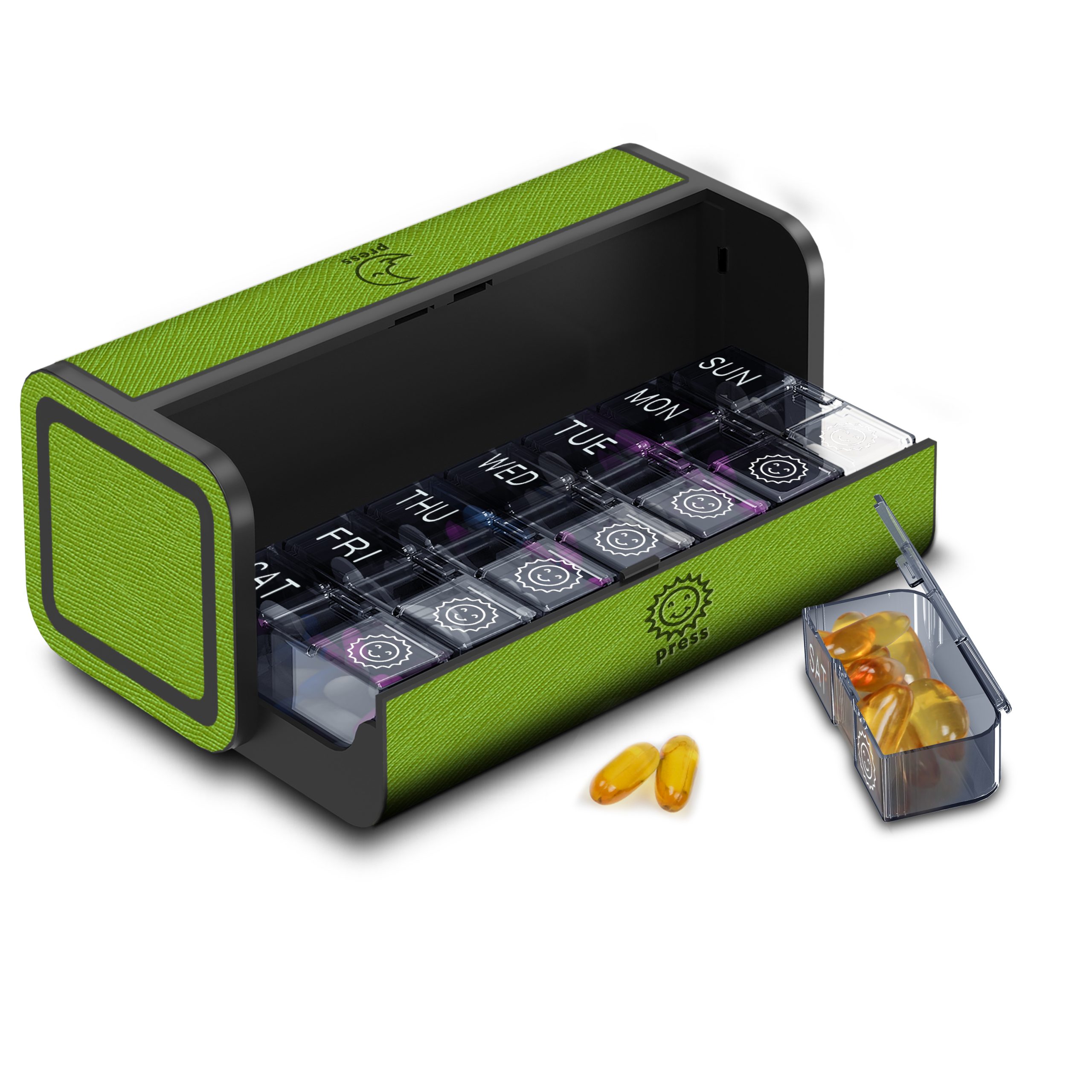 7 Day 2 Time Weekly Pill Organizer(Greener) - Image 7