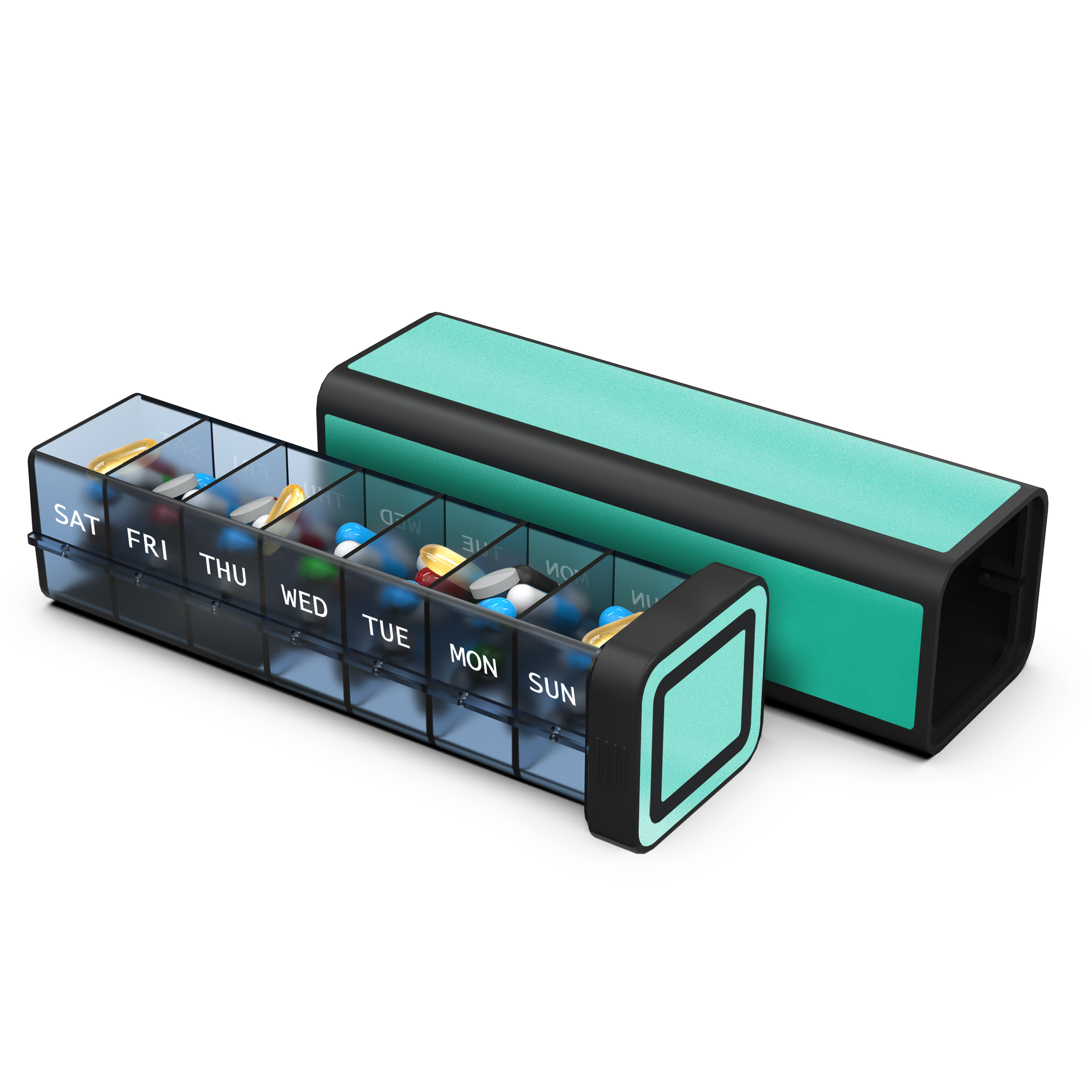 7 Day 1 Time Pill Organizer (Cyan)