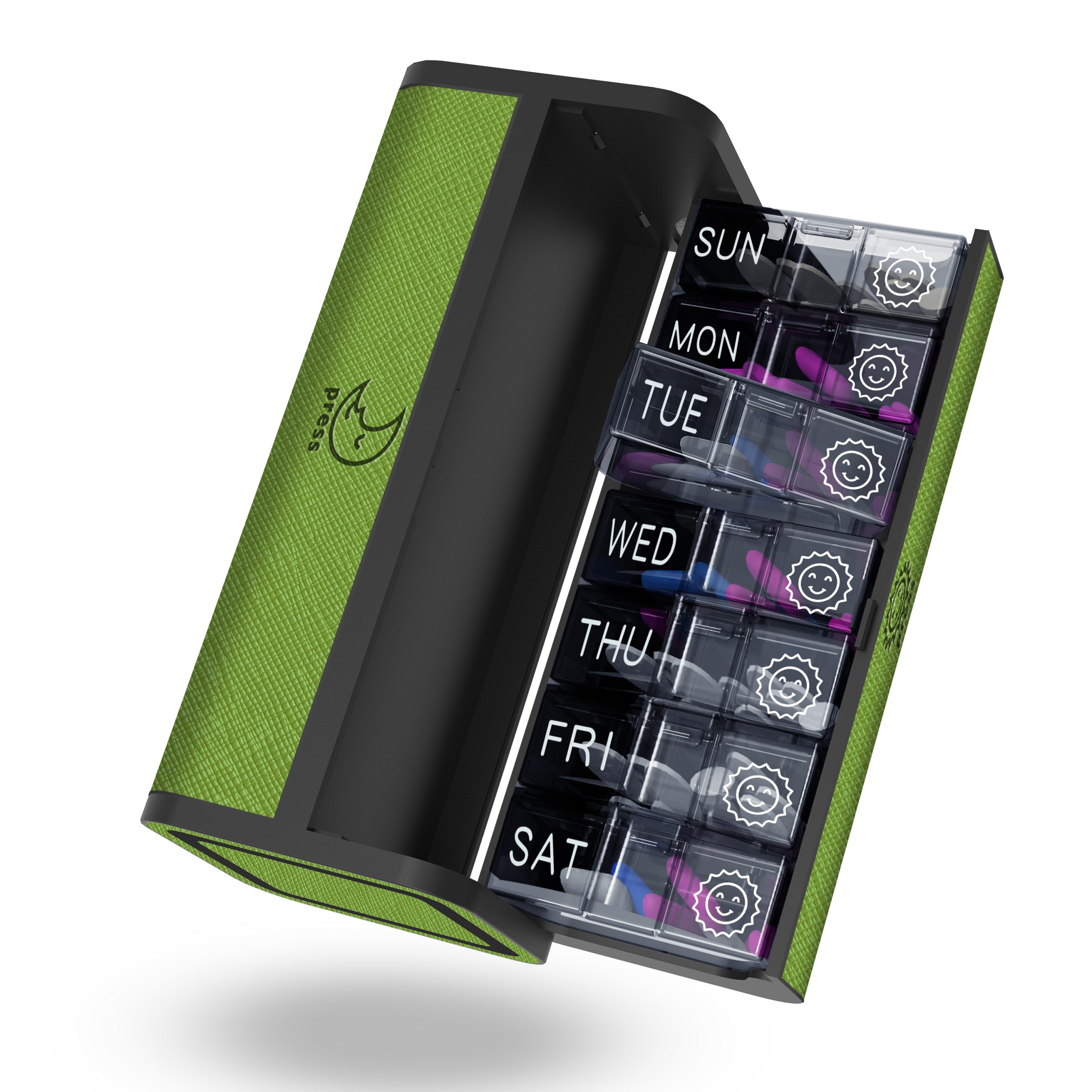 7 Day 2 Time Weekly Pill Organizer(Greener)