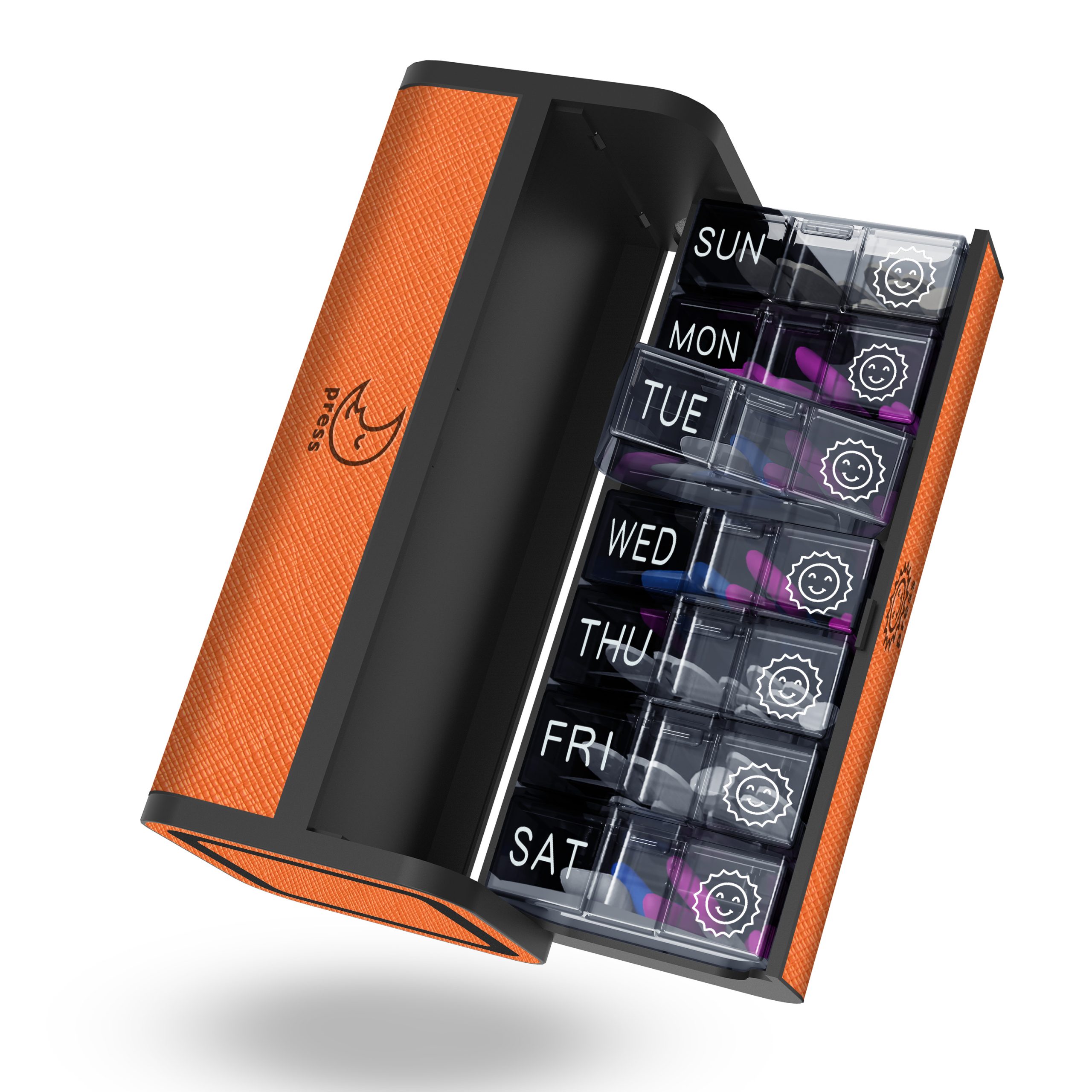 7 Day 2 Time Weekly Pill Organizer(Orange)