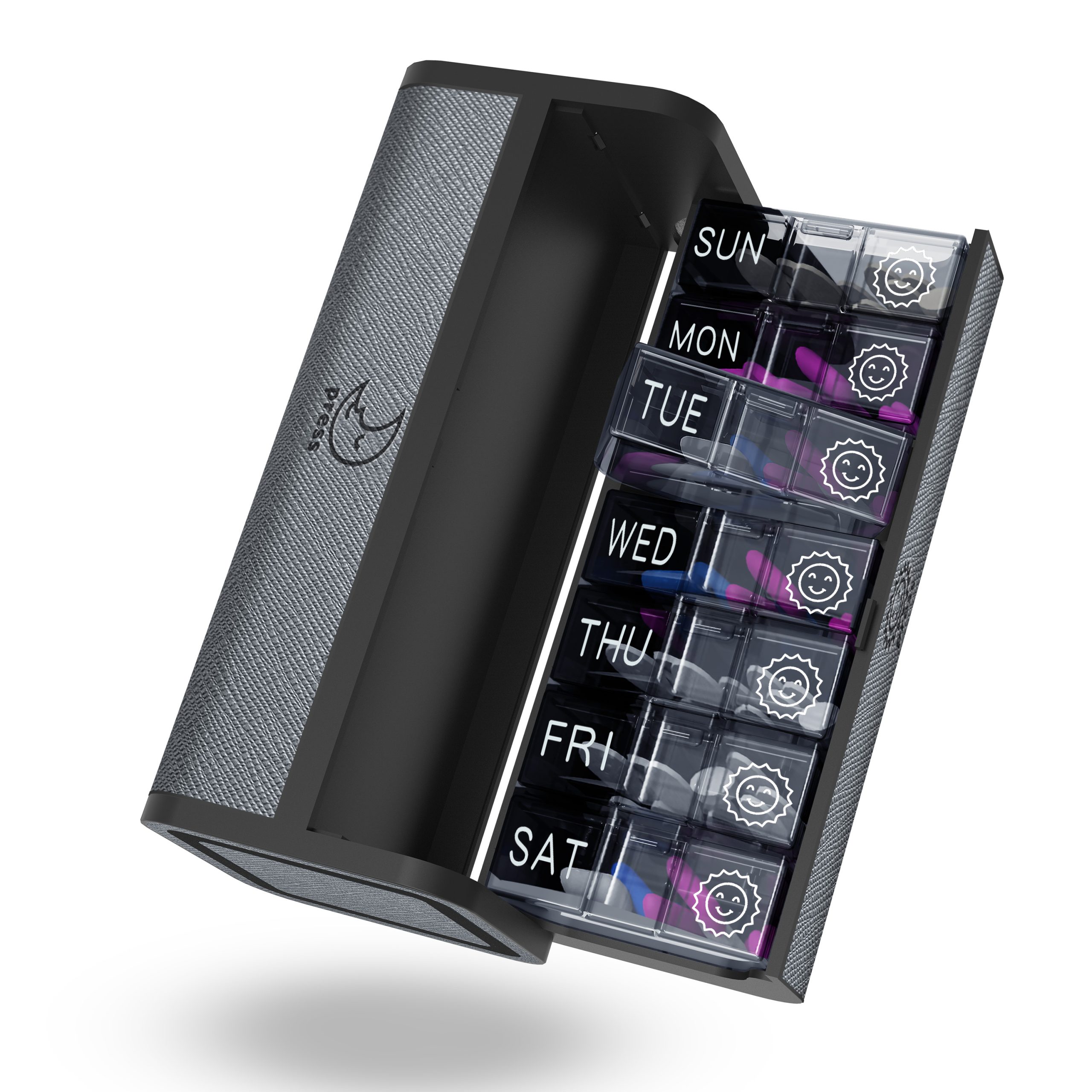 7 Day 2 Time Weekly Pill Organizer(Silvery)