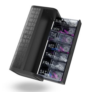 7 Day 2 Time Weekly Pill Organizer(Black)